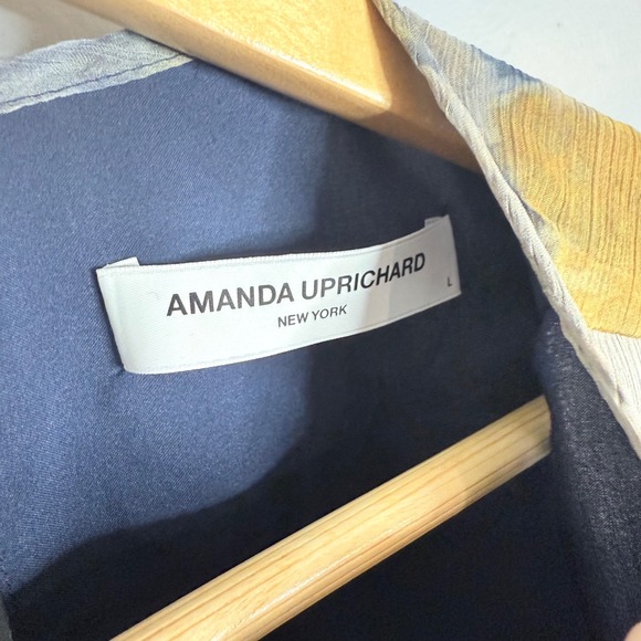 Amanda Uprichard Floral Blouse Long Sleeve Sheer Top Elegant L - Picture 7 of 7